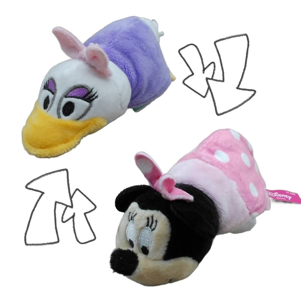 2017 Disney Jr Minnie Mouse & Daisy Duck Flip-A-Zoo by Jay at Play 5" Mini Plush